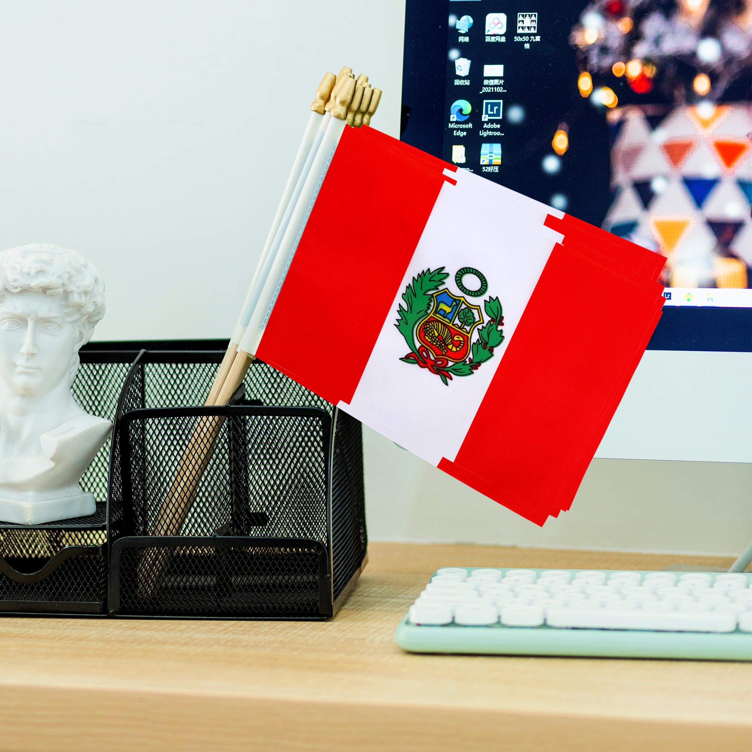 Amazon.com : TSMD Peru Flag Peruvian Small Mini Hand Held Stick
